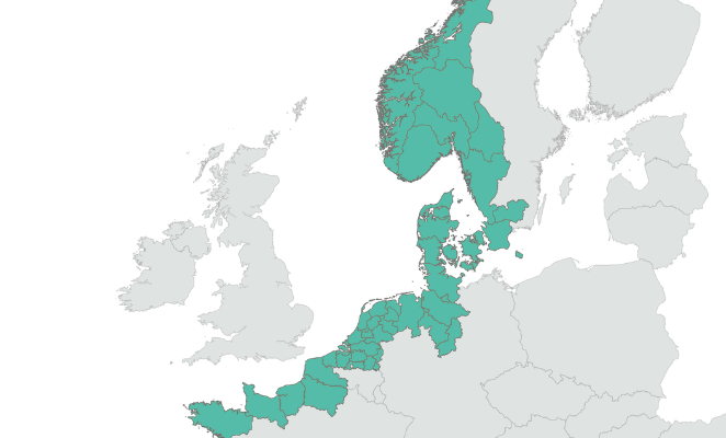 Map showing the North Sea Region