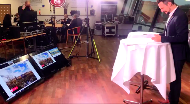Picture of conference room before going live