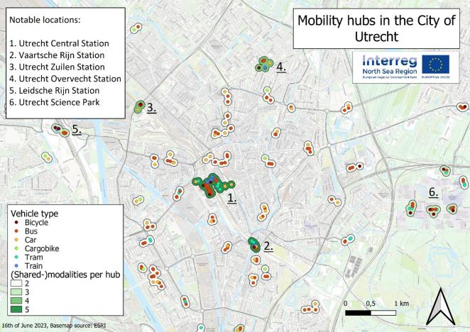 Maps of the Mobility Hubs in the City of Utrecht