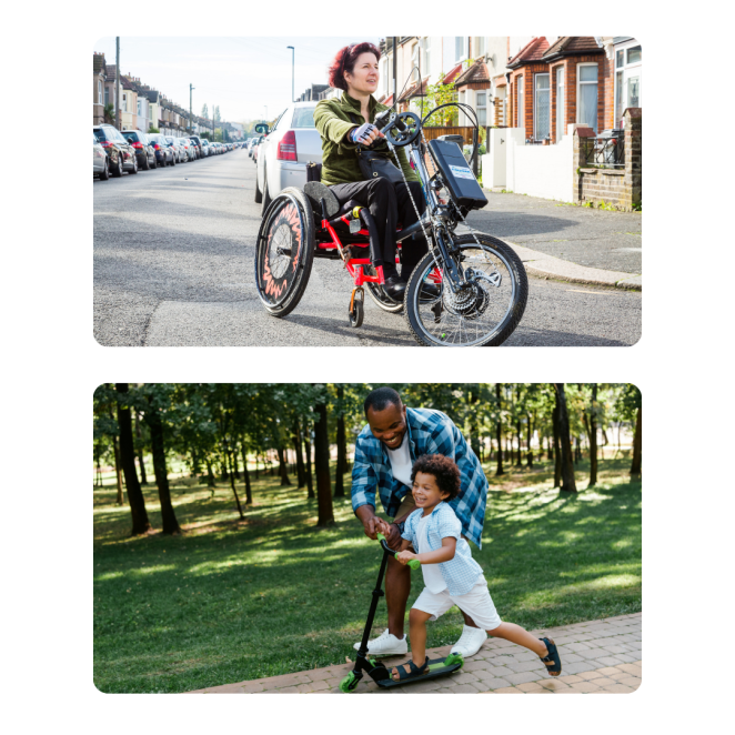 Photos of people with reduced mobility