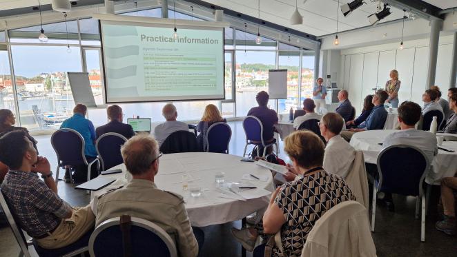 A presentation at day 2 of the mid-term event