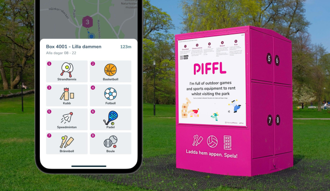 Piffl sharing station and app