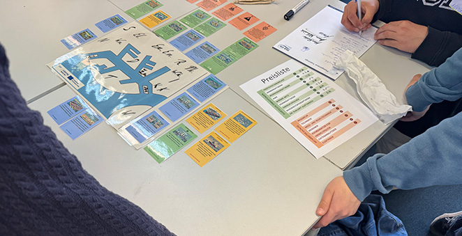 map with cards