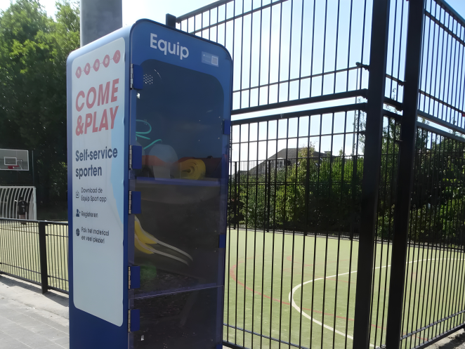 Photo of Equip sport sharing station next to football field 