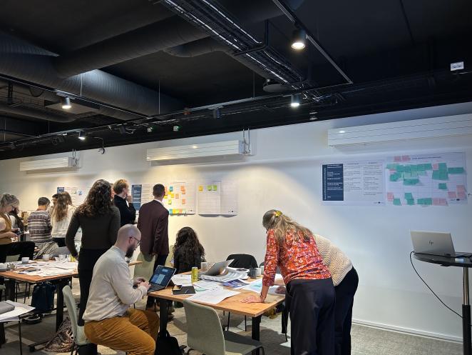 people work on paper