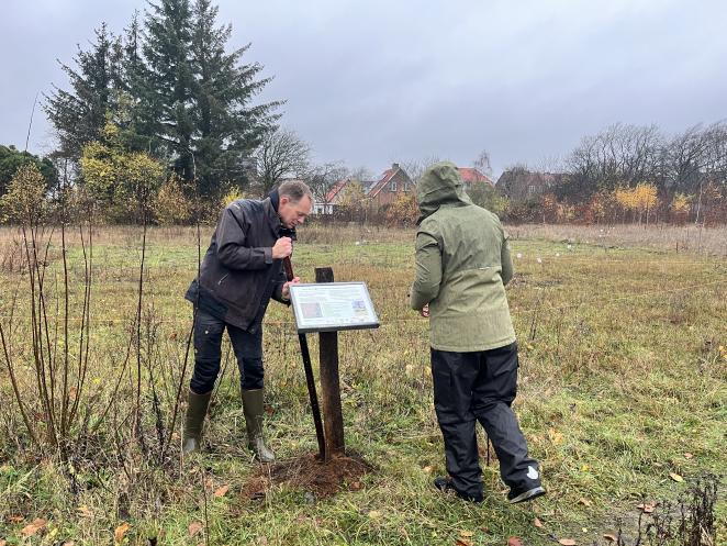 Two people on a field
