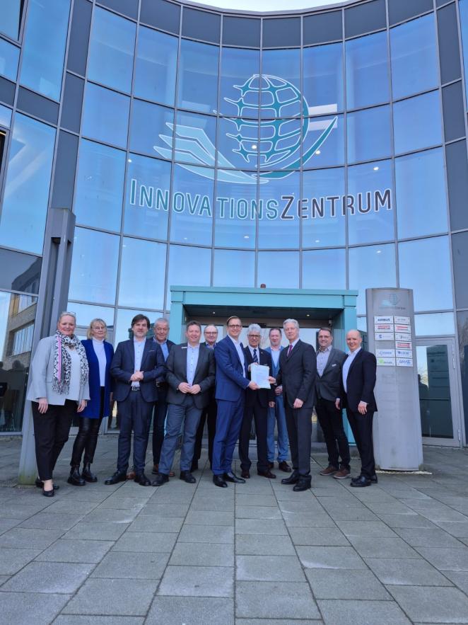 decorative - people pose to launch the business park