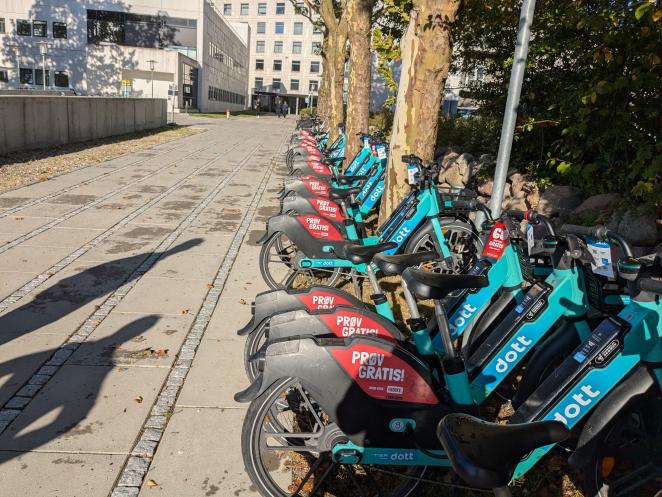 Shared bike racks at Glostrup Hospital