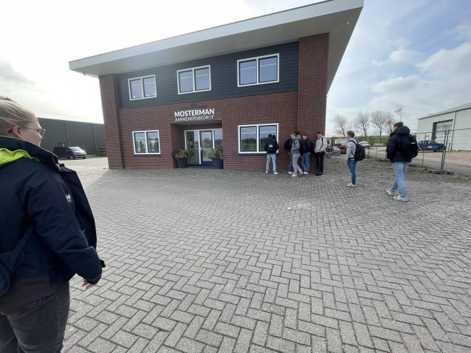 standing outside a building