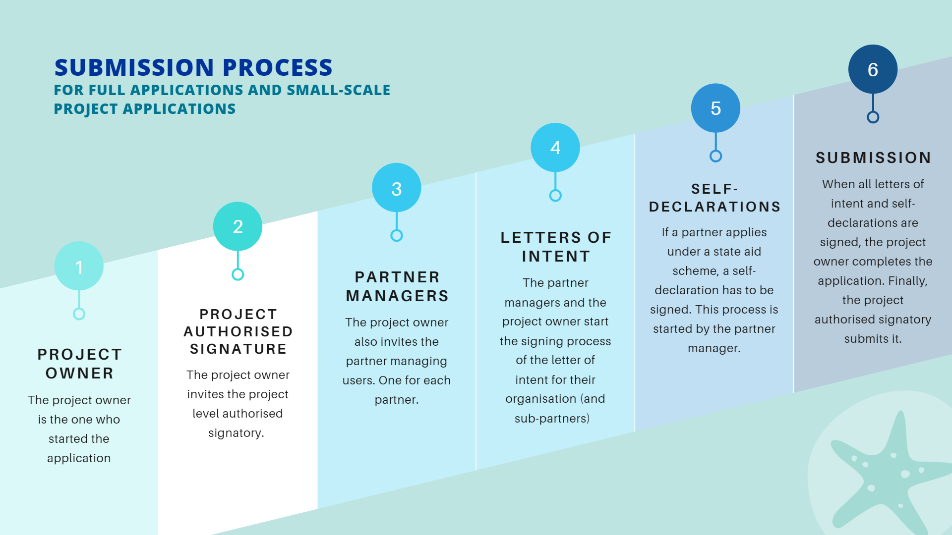 Infographic depicting steps to apply online