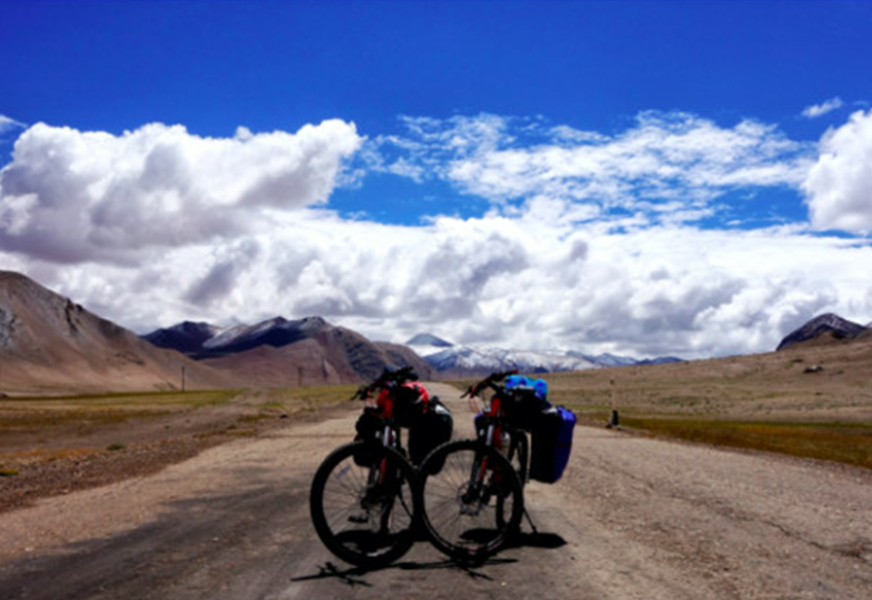 Picture of Femke's bike in Asia - Pamir Highway