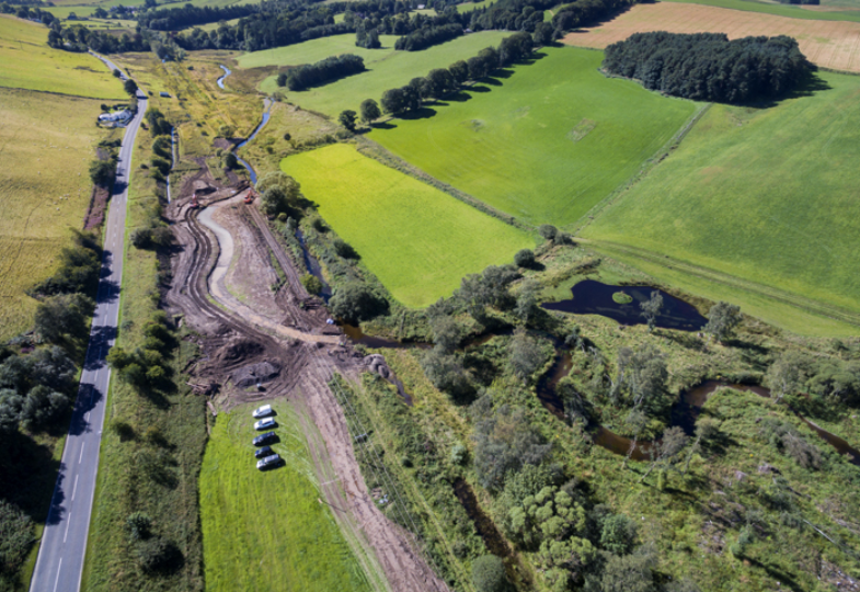 Construction work at Eddleston River