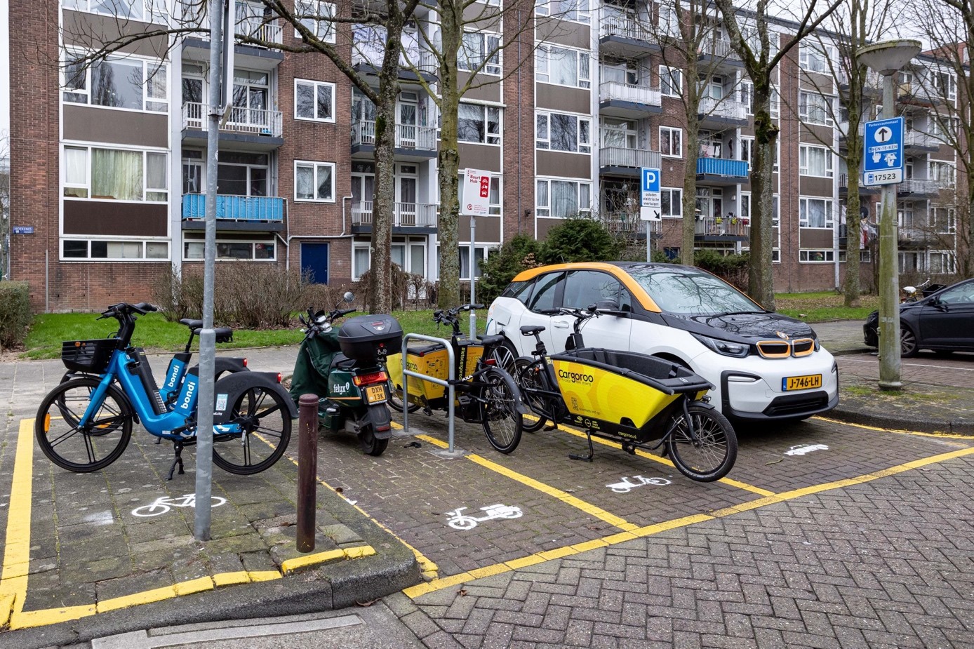 Image of a shared mobility hub