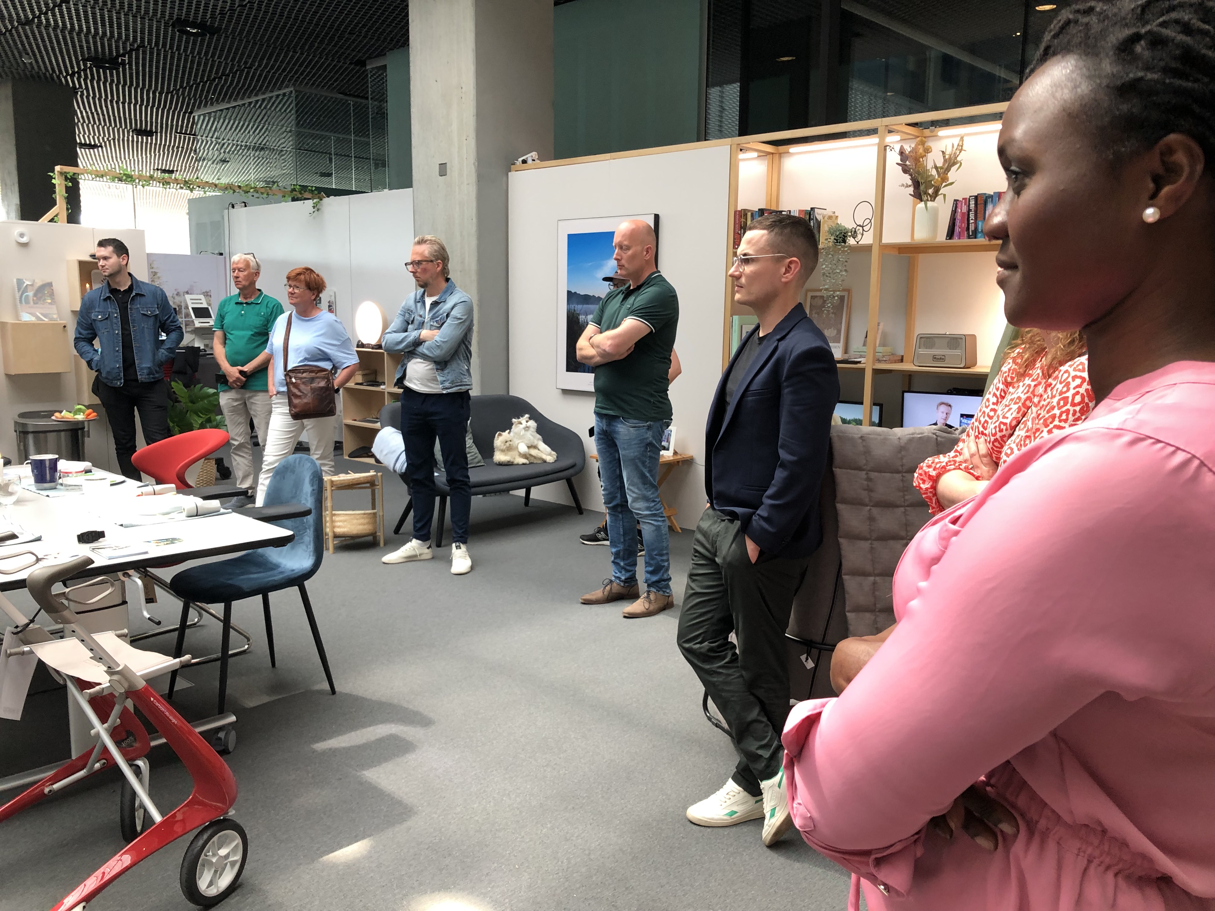 ACE project partners being introduced to the home care showroom at DOKK1. 