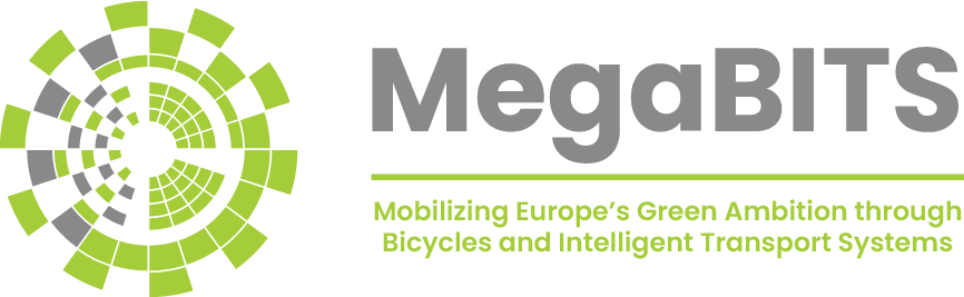 project logo with text saying MegaBITS: Mobilizing Europe's Green Ambition in Bicycles and Intelligent Transport Systems