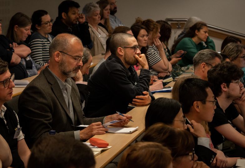 Attentive audience at a conference.