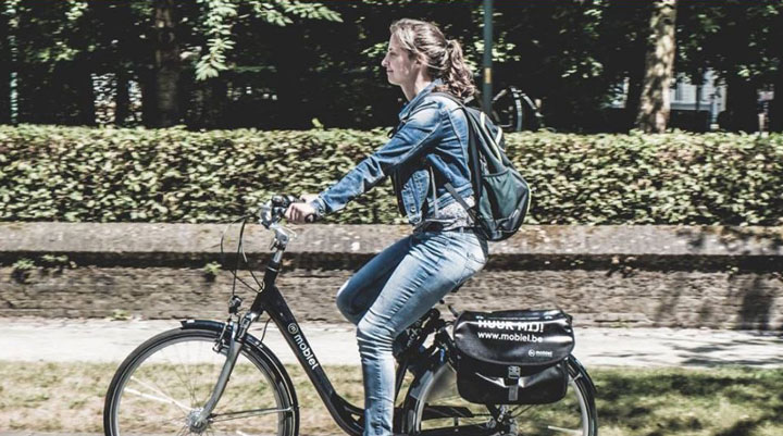 Lady cycling