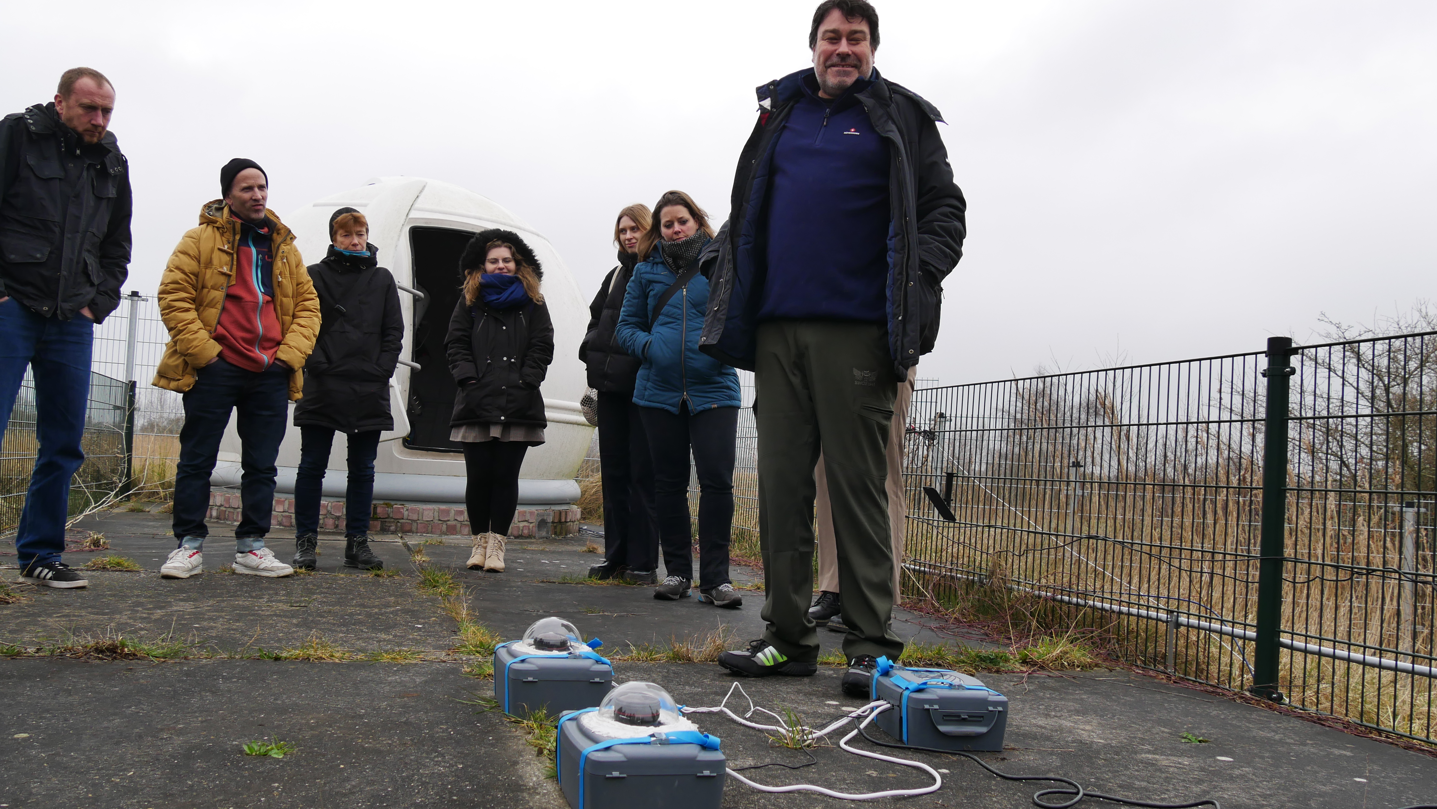 The team at the telescope and SQMs