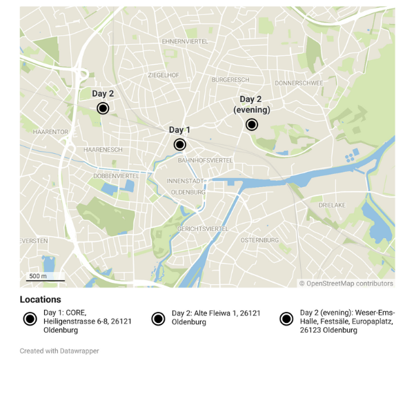 Map of locations