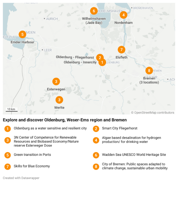 Map of locations