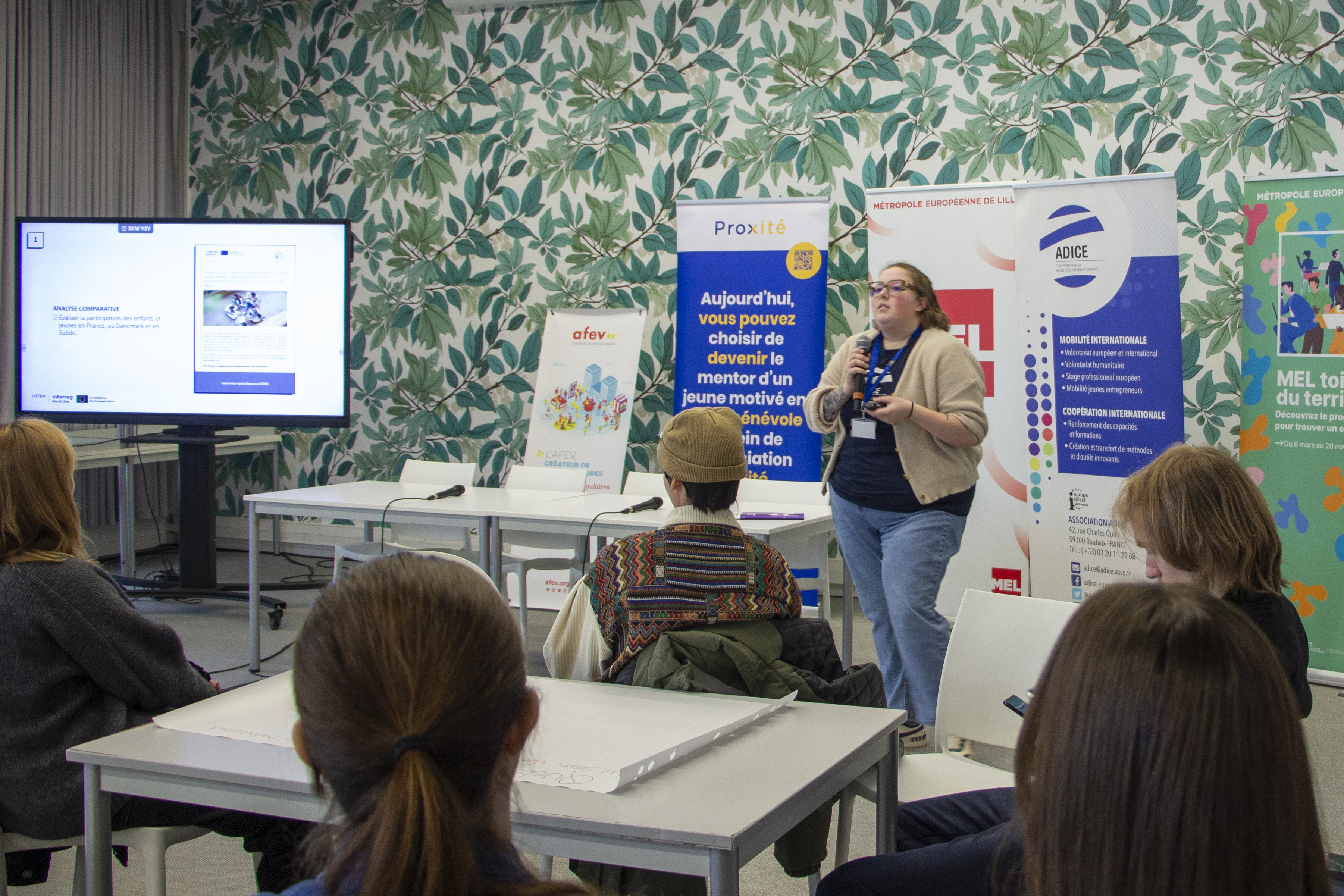 Picture from the results conference in France, where Kaina from ADICE presented the final report and its key findings