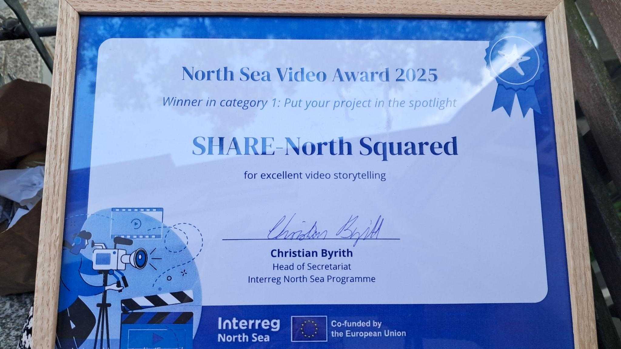 Our winner's certificate