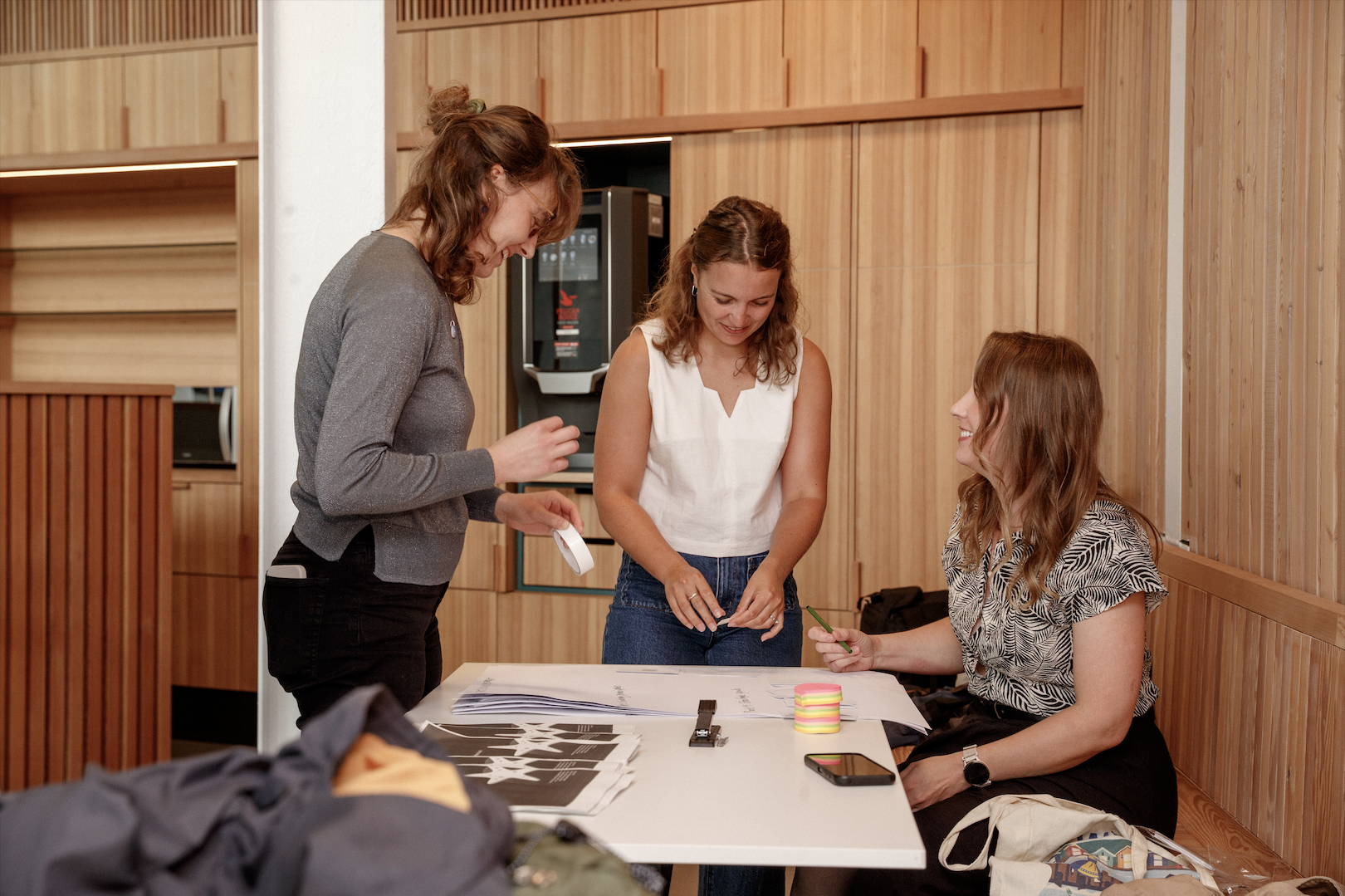The University of Applied Science Amsterdam team preparing for the workshop, ready to guide partners through vision, strategic goals, and plan structure.