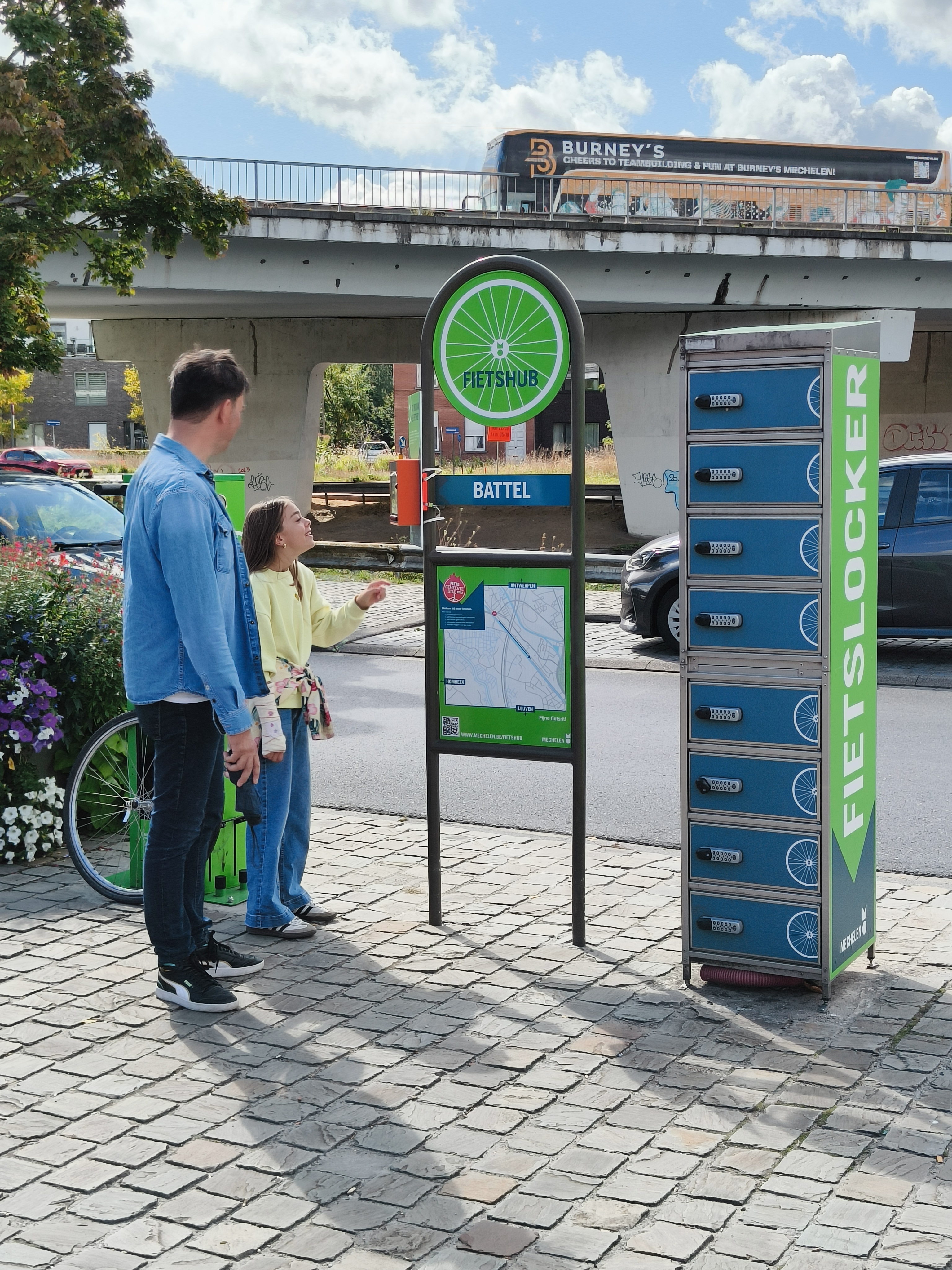 One of Mechelen's Cycling Hubs in use