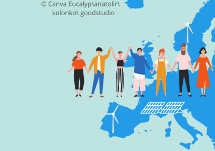 people holding hands on map of europe