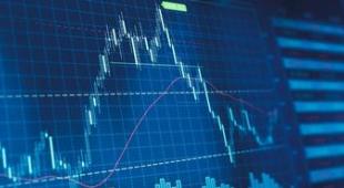 Exchange rate chart shown on a screen.