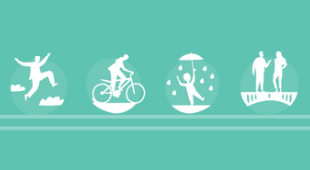 Four icons representing the Interreg North Sea Programme priorities.