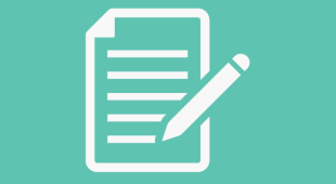 Illustration of a document with lines and a pen.
