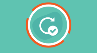 icon showing a v and a circle indicating 'authorised'