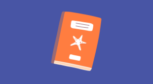 An illustation of an orange notebook with a starfish on the front page.