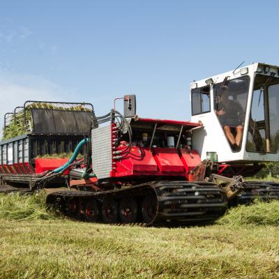 System for picking up grass clippings