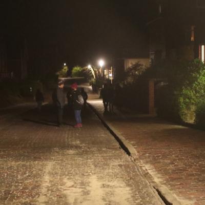 Night Walk through the village to study the lighting (photo: A. Hänel)