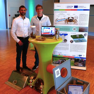 Björn and Oliver with our project display at the North Sea Conference