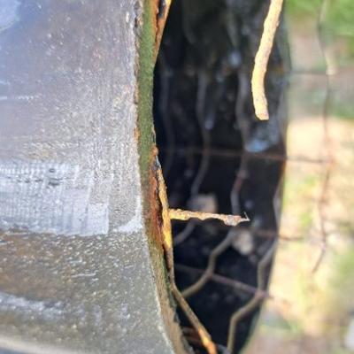 Corroded galvanized steel