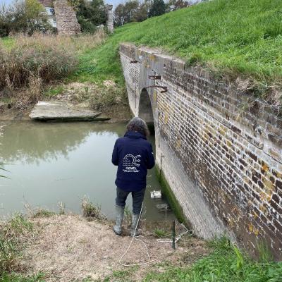 Condo traps in the Canal à poissons river 
