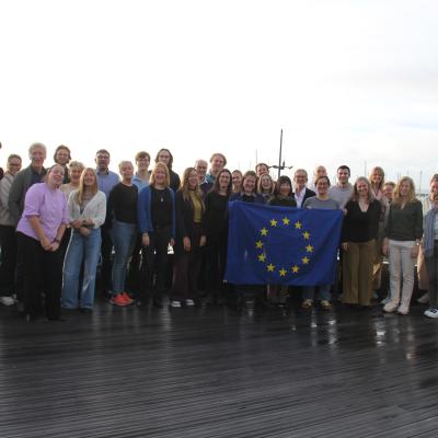 Group photo with EU flag