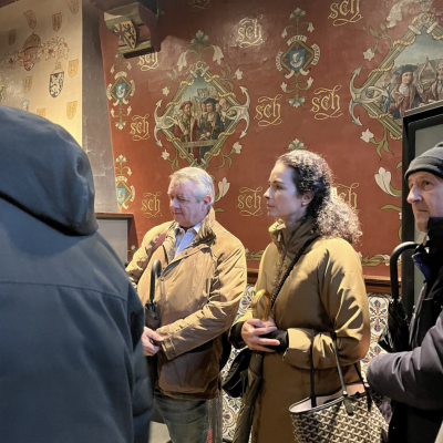 People in a workers' cottage