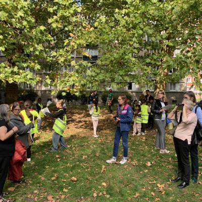 Volunteers taking part in gardening 