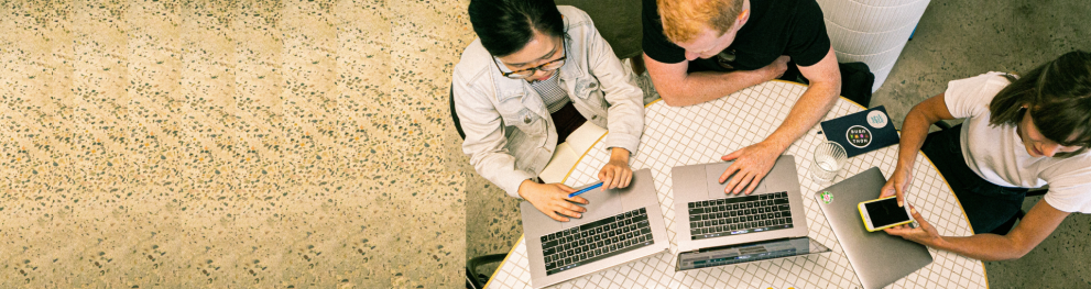 People working together on application
