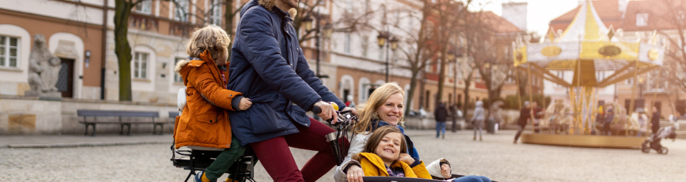 Image of family using a cargo bike