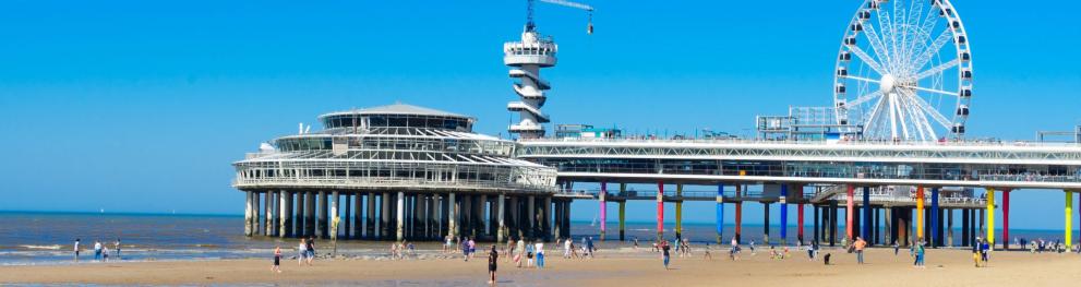 Pier with amusements in the Netherlands