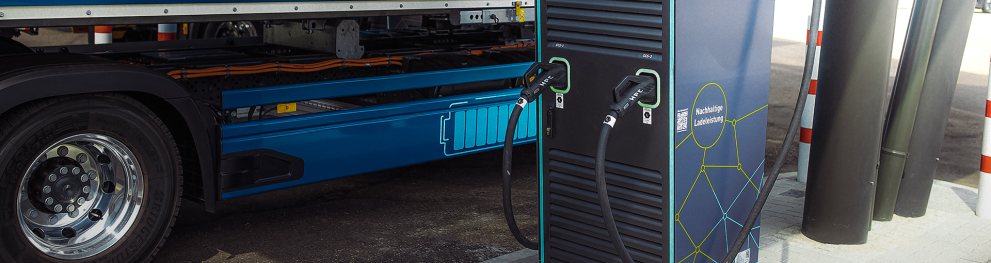 A truck by a charger. Photo: Netze BW on Unsplash.