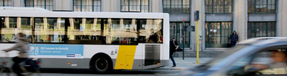 bus, bike, pedestrian, car