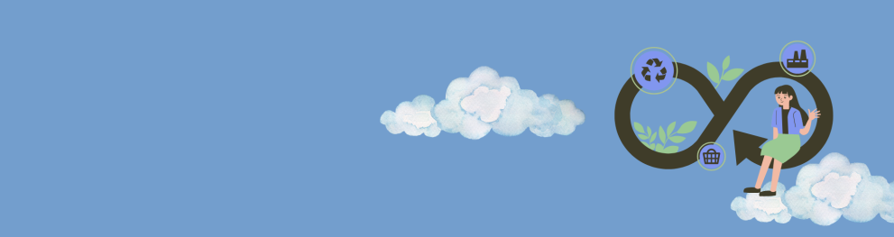 lady sitting on a circular wheel in the clouds