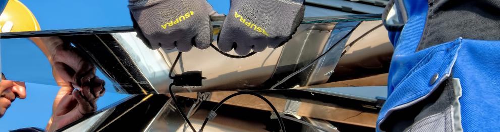 hands installing mirrors