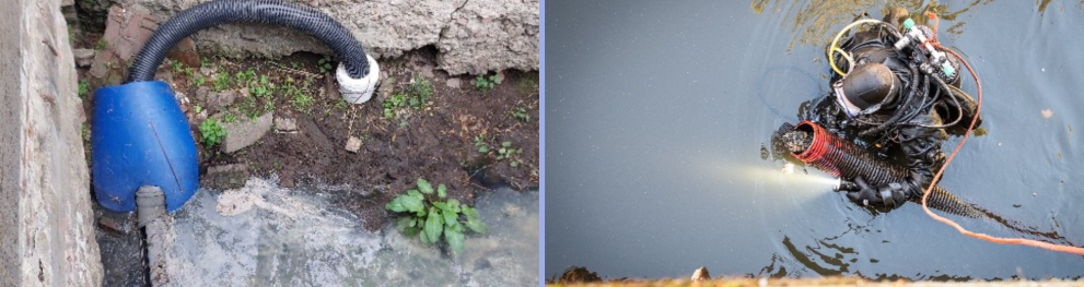 Diver in Afsnee & temporary trap Schellebellebeek